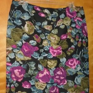 Black Floral Skirt
